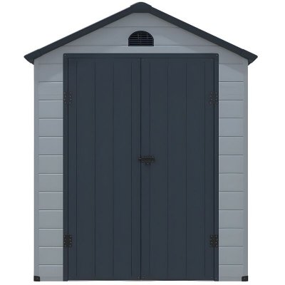 VENTE UNIQUE Vente-unique.com Abri de jardin en r&eacute;sine grise 5,32 m&sup2; CESIO