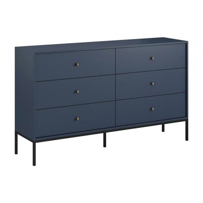 Vente-unique Commode 6 tiroirs - Bleu - BOGDAN