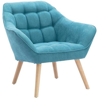 VENTE UNIQUE Vente-unique Fauteuil en tissu bleu CASERTA