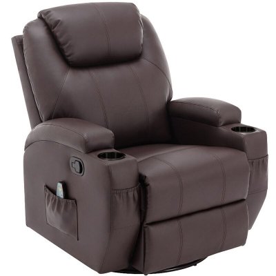 VENTE UNIQUE Vente-unique - Fauteuil massant Silvano en Simili - Marron
