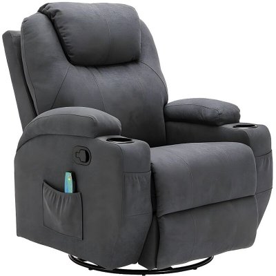 VENTE UNIQUE Vente-unique Fauteuil massant SILVANO en tissu - Gris