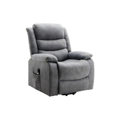 VENTE UNIQUE Vente-unique - Fauteuil releveur &eacute;lectrique en Tissu Gris Clair Nadine
