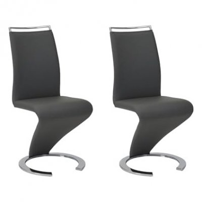 Vente-Unique Lot de 2 chaises TWIZY - Simili Noir