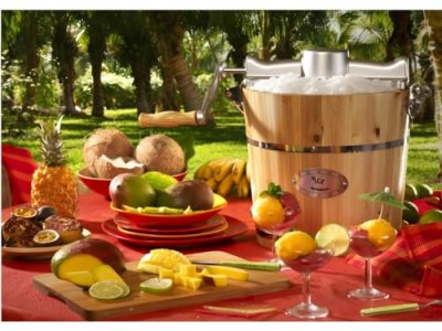 VENTE UNIQUE Vente-Unique Sorbeti&egrave;re &eacute;lectrique GIVRETO en bois 3.5 L