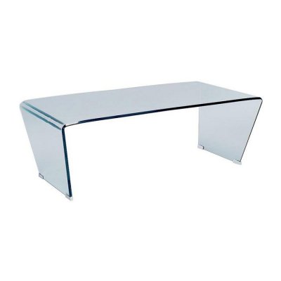 Vente-unique Table basse SUZANA - Verre tremp&eacute; courb&eacute;