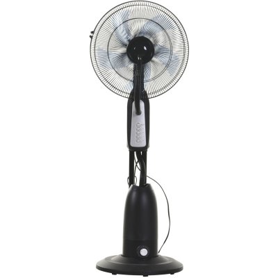 HOMCOM Ventilateur brumisateur sur roulettes 90 W oscillant 4 vitesses noir gris