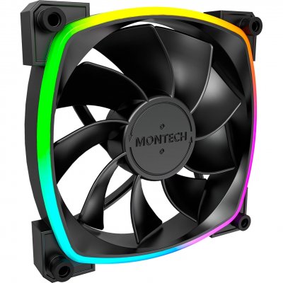 MONTECH Ventilateur de bo&icirc;tier  RX120 RGB 120mm Black (RX120PWMBLACK)