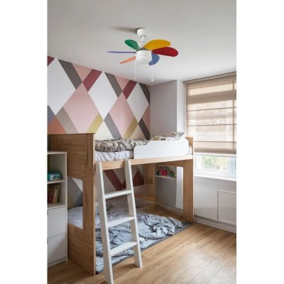 FARO Ventilateur de plafond avec lumi&egrave;re multicouleur palao 1 ampoule