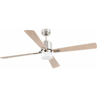 FARO BARCELONA Ventilateur de plafond avec lumi&egrave;re nickel Palk 2 ampoules