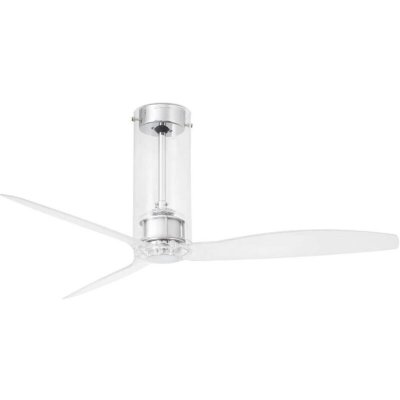 FARO BARCELONA Ventilateur de plafond blanc avec h&eacute;lices couleur bois Izaro Faro
