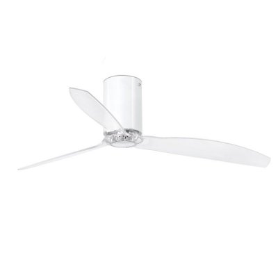 FARO BARCELONA Ventilateur de plafond blanc brillant Mini Tube