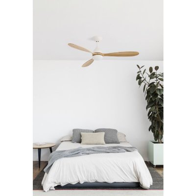 FARO BARCELONA Ventilateur de Plafond LED Faro Poros 132cm Blanc 3 Pales 15W 3000K