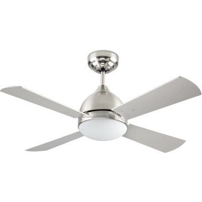 FORLIGHT Ventilateur de Plafond LEDS C4  Born&eacute;o Nickel Satin&eacute; 4 Pales
