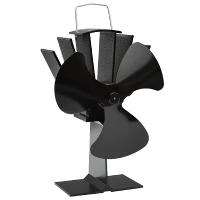 VIDAXL Ventilateur de po&ecirc;le aliment&eacute; par chaleur 3 pales Noir 