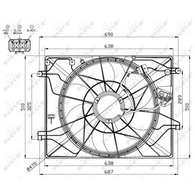 NRF Ventilateur de refroidissement du moteur  B.V. 47560
