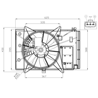 NRF Ventilateur de refroidissement du moteur  B.V. 47949