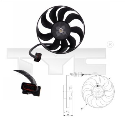 TYC Ventilateur refroidissement du moteur 837-0001 