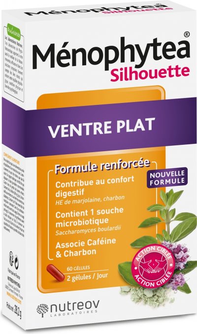 NUTREOV Ventre Plat 60 g&eacute;lules Menophytea silhouette M&eacute;nophytea