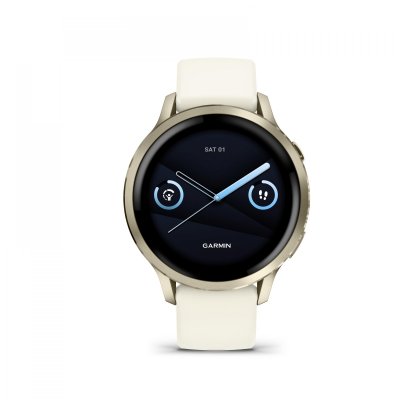 GARMIN Venu 4 beige et lunar Gold - bracelet silicone ivoire - 41mm