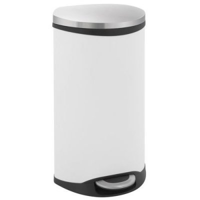 EKO Vepa Bins VB 921830 Poubelle 30 l p&eacute;dale acier blanc, inox
