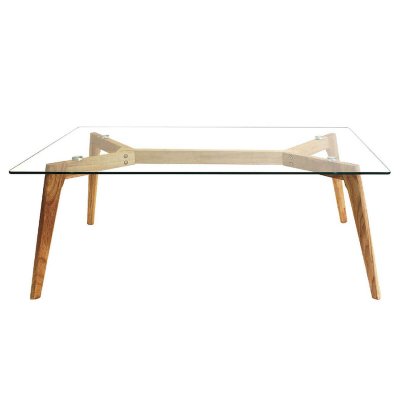 VERANE - Table Basse Rectangulaire Plateau Verre - Altobuy