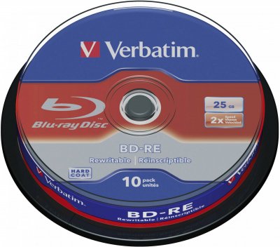 VERBATIM  10 Blu Ray SL R&eacute;inscriptibles - 25 Go spindle