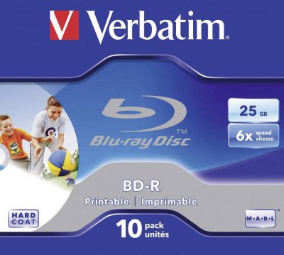 VERBATIM  - 10 x BD-R - 25 Go 6x - surface imprimable - bo&icirc;tier CD