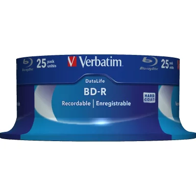 VERBATIM  25 Bd-r Blu-ray 25gb 6x Datalife No-id Bleu