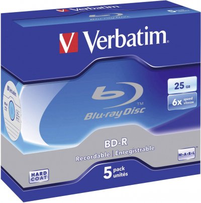 VERBATIM  43715 BD-R couche unique 6X 25 Go avec bo&icirc;tier plastique de 5