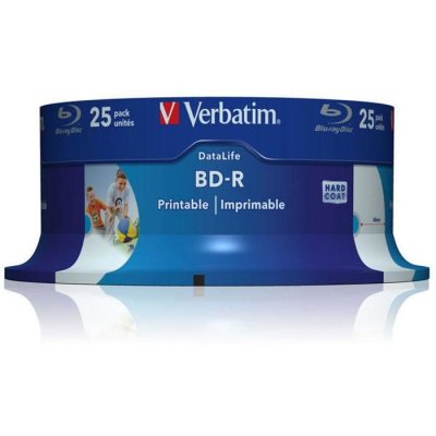 VERBATIM  Bd-r Blu-ray 25gb 6x Dl Wide Printable Cb 25 Units Blanc,Bleu