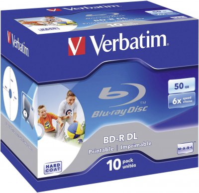VERBATIM  Bd-r Dl 50 Go 6X Imprimable PAR 10, Bo&Icirc;TE