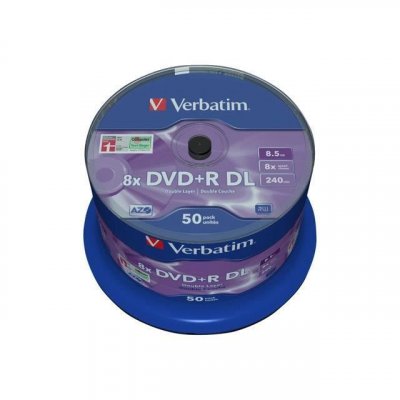 VERBATIM  DVD+R Double Layer 8x Matt Silver 50pk Spindle
