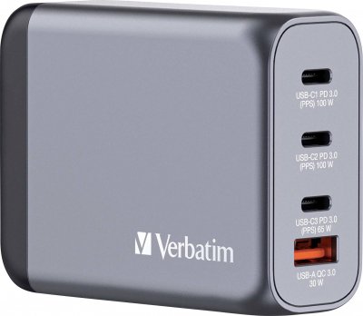 VERBATIM  GNC-100 Universel Noir, Gris Secteur Charge rapide Int&eacute;rieure