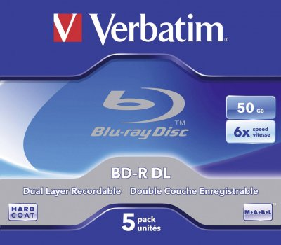 VERBATIM  Lot de 5 Blu-ray Disc - R DL - 50 Go 6X - Bo&icirc;tier CD