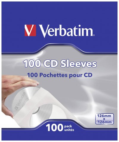VERBATIM  - Pochette CD/DVD - capacit&eacute; : 1 CD/DVD (pack de 100)
