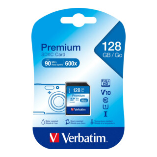 VERBATIM  Premium - Carte m&eacute;moire flash - 128 Go - UHS Class 1 / Class10 - 600x - SDXC UHS-I 