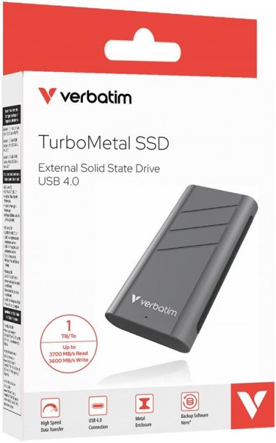 VERBATIM  TurboMetal SSD USB4 1TB 1 To USB Type-C USB4 Gen 2x2 Argent