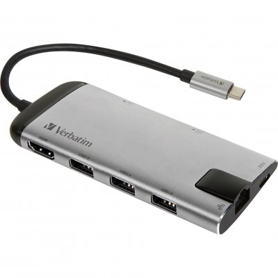 VERBATIM  Usb-c Adapter Usb 3.1 Gen 1 Usb 3.0+hdmi+sdhc+mi Gris
