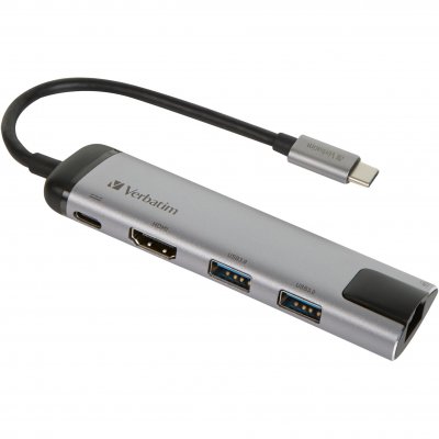 VERBATIM  Usb-c Multiport Hub Usb 3.0 Hdmi Gigabit Ethernet Noir