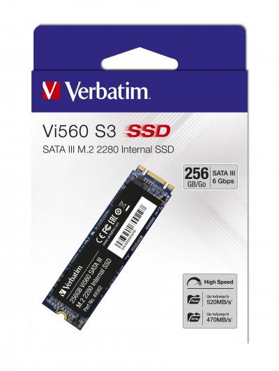 VERBATIM  Vi560 S3 - SSD - 256 Go - interne - M.2 2280 - SATA 6Gb/s