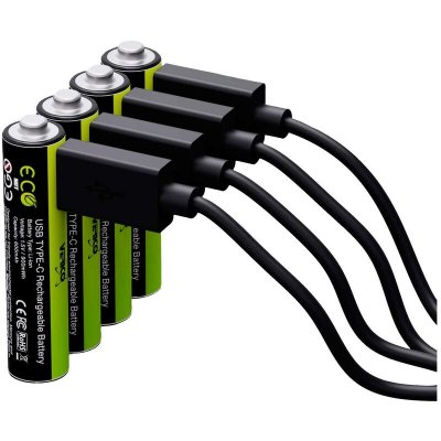 VERICO  4er-Pack AAA Akku-Batterien, Wiederaufladbar &uuml;ber USB-C