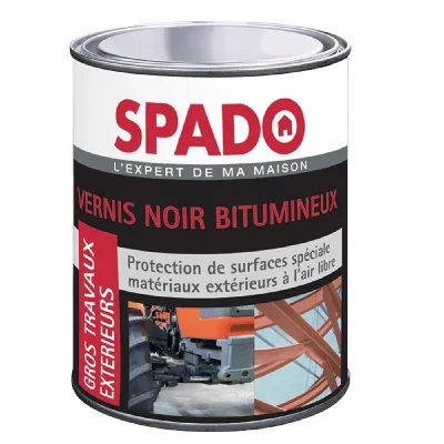 SPADO Vernis bitumineux noir travaux ext&eacute;rieurs  1L