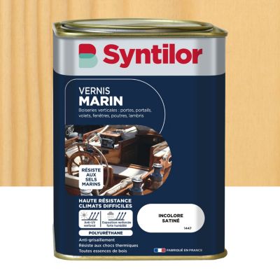 SYNTILOR Vernis marin bois incolore satin&eacute; 1L 