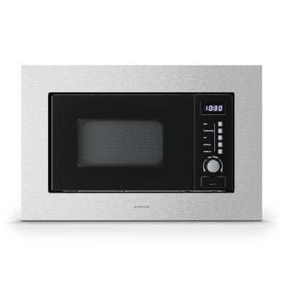 KLARSTEIN Verosteel Micro-Ondes Encastrable avec Gril 20L 700W 8 Programmes Plateau en verre Noir