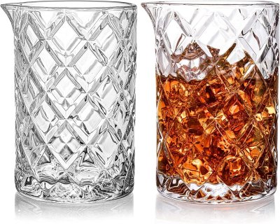 VENDOS85 Verre &agrave; Cocktail en Verre 685 ml avec Motif Diamant
