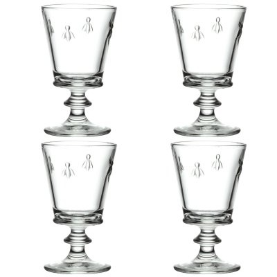 LA ROCHERE Verre &agrave; pied m&eacute;canique en verre transparent-l'unit&eacute;- set de 4