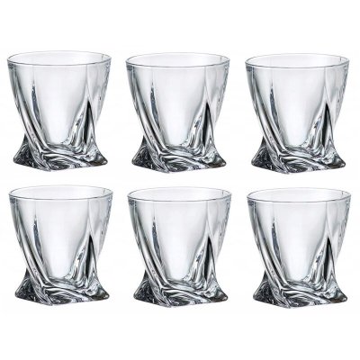 TABLE PASSION Verre &agrave; whisky Quadro 340 ml (lot de 6) - - Transparent - Cristallin