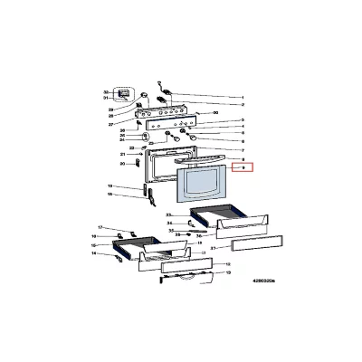ARISTON GROUP Verre porte four + band tableau wh pour cuisiniere ariston - c00268638