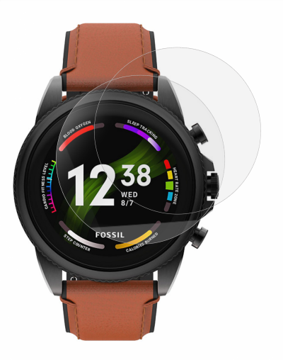 PHONILLICO Verre Tremp&eacute; pour Fossil Gen 6 (2021) 42mm 44mm [Lot de 2] Film Protection Ecran Montre Anti Rayure