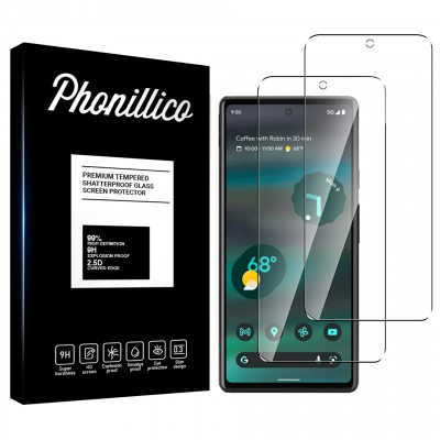 PHONILLICO Verre Tremp&eacute; pour Google Pixel 6a [Pack 2] Film Vitre Protection Ecran